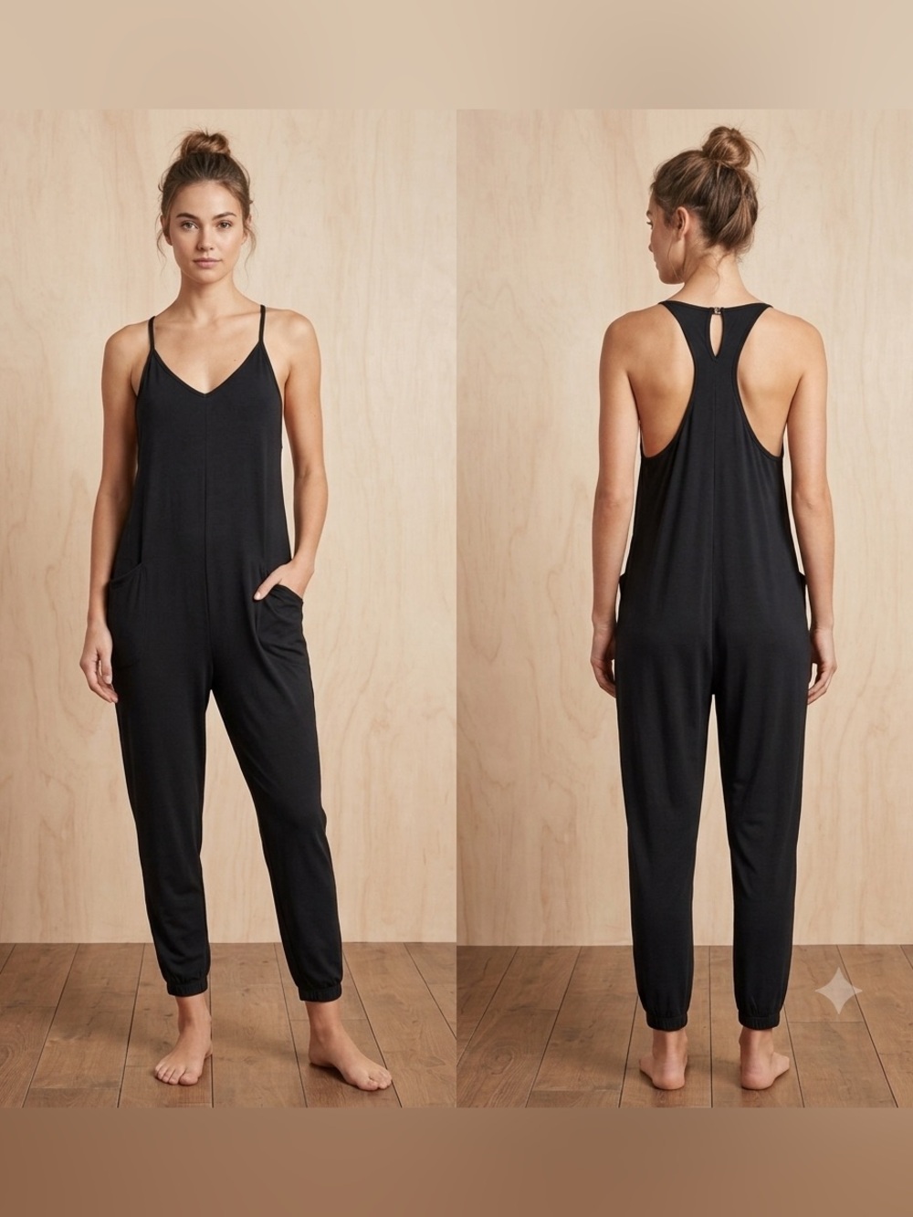 Black Sleeveless Jumpsuit with Racerback